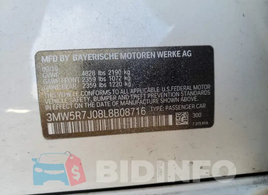 3MW5R7J08L8B08716 Photo# 12