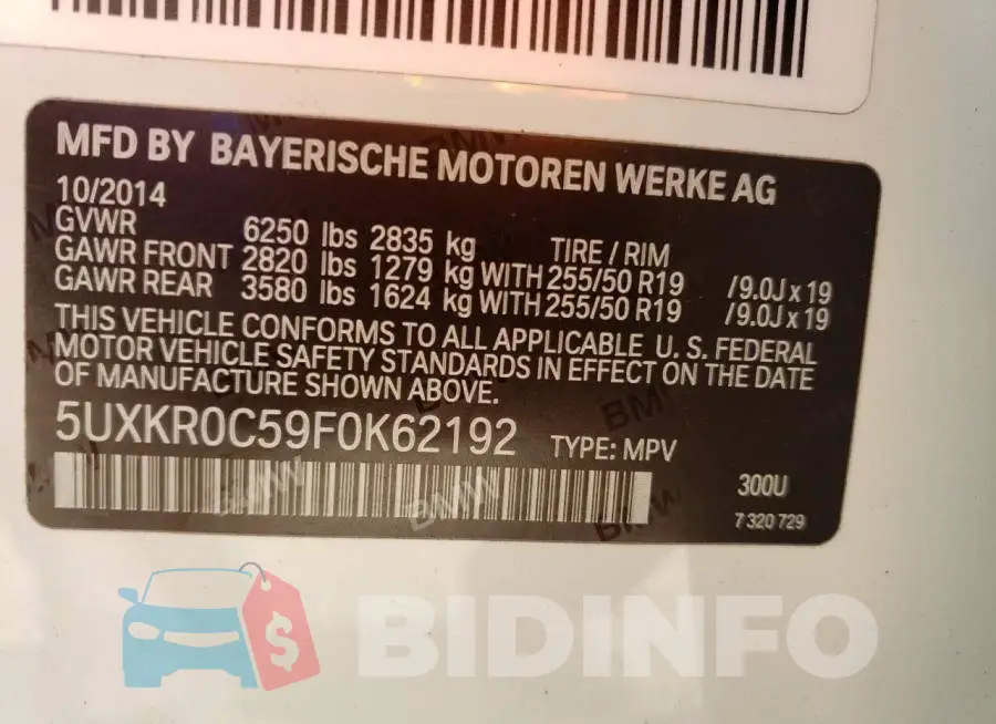 5UXKR0C59F0K62192 Photo# 14