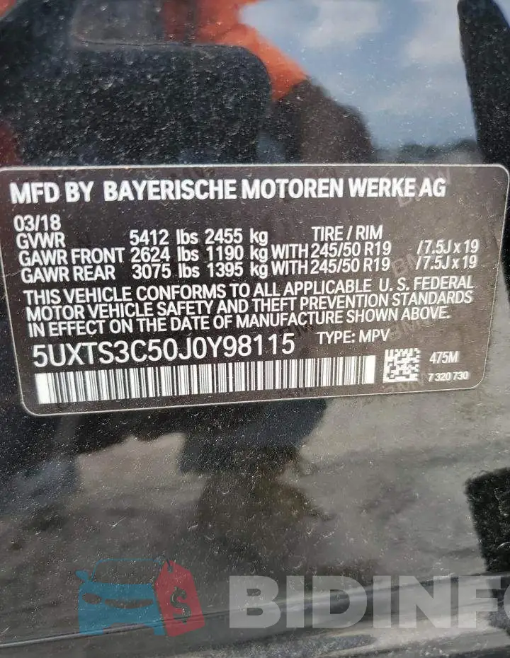5UXTS3C50J0Y98115 Photo# 13