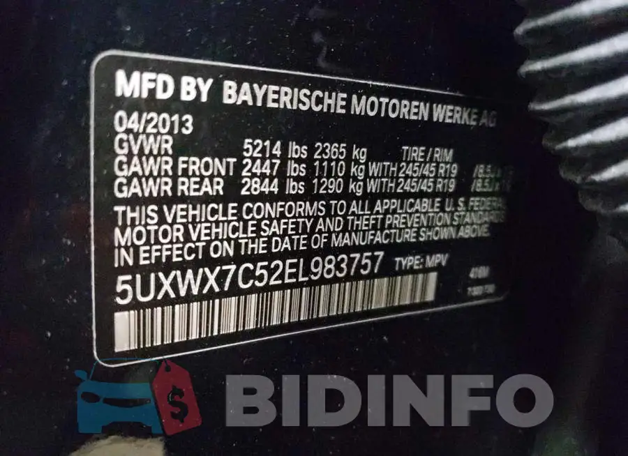 5UXWX7C52EL983757 Photo# 14