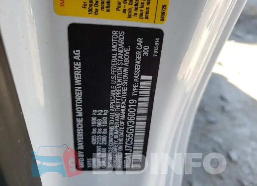 WBA1J7C55GV360019 Photo# 12