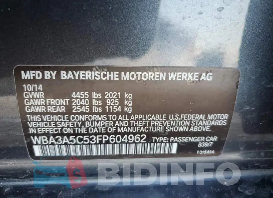 WBA3A5C53FP604962 Photo# 10