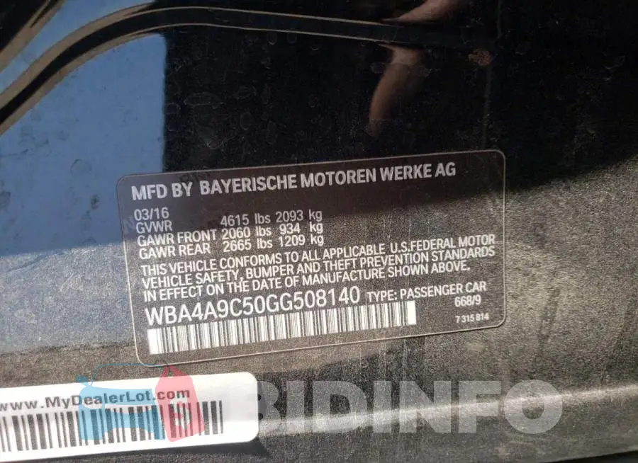 WBA4A9C50GG508140 Photo# 10
