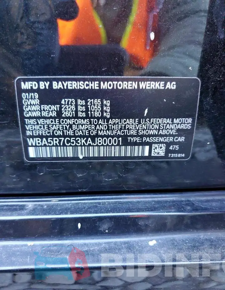 WBA5R7C53KAJ80001 Photo# 12