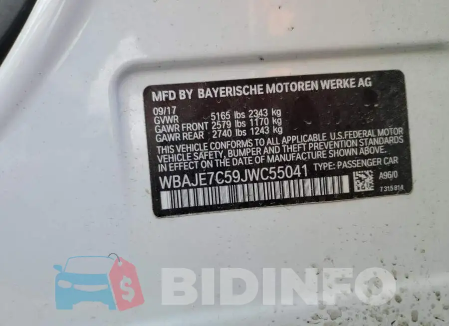 WBAJE7C59JWC55041 Photo# 12