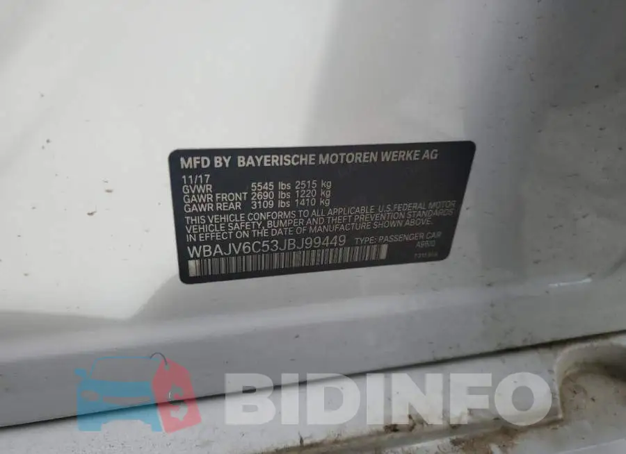 WBAJV6C53JBJ99449 Photo# 10