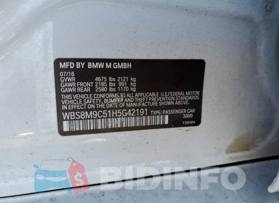 WBS8M9C51H5G42191 Photo# 12