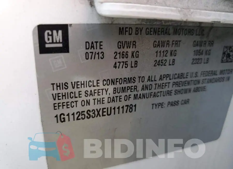 1G1125S3XEU111781 Photo# 12