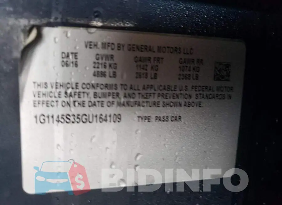 1G1145S35GU164109 Photo# 12