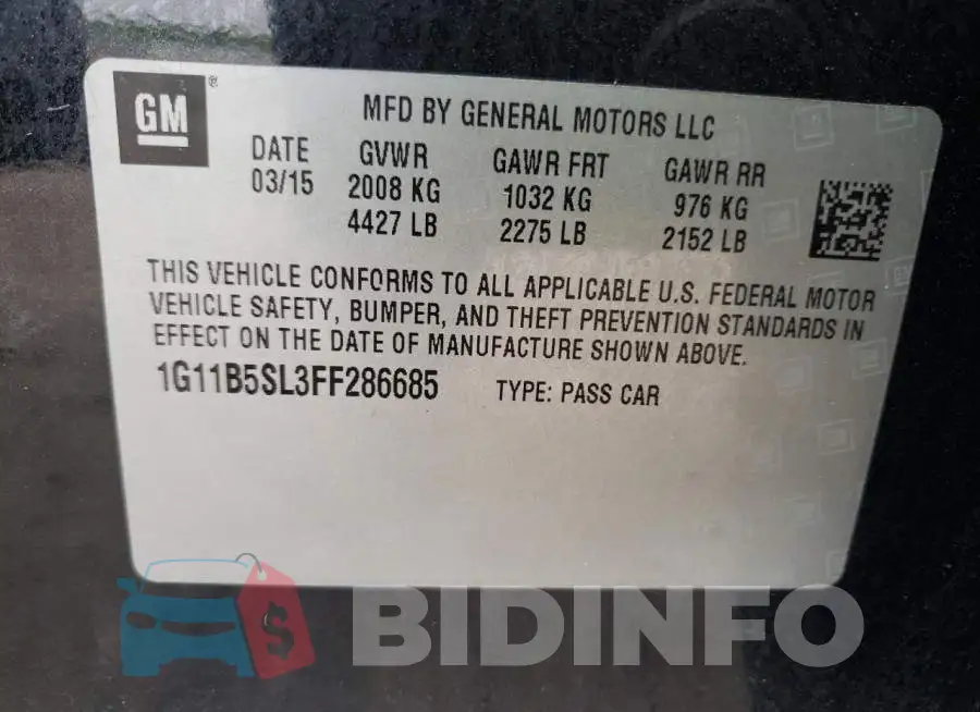 1G11B5SL3FF286685 Photo# 12
