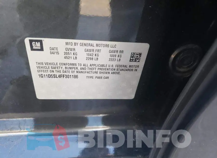 1G11D5SL4FF301186 Photo# 12