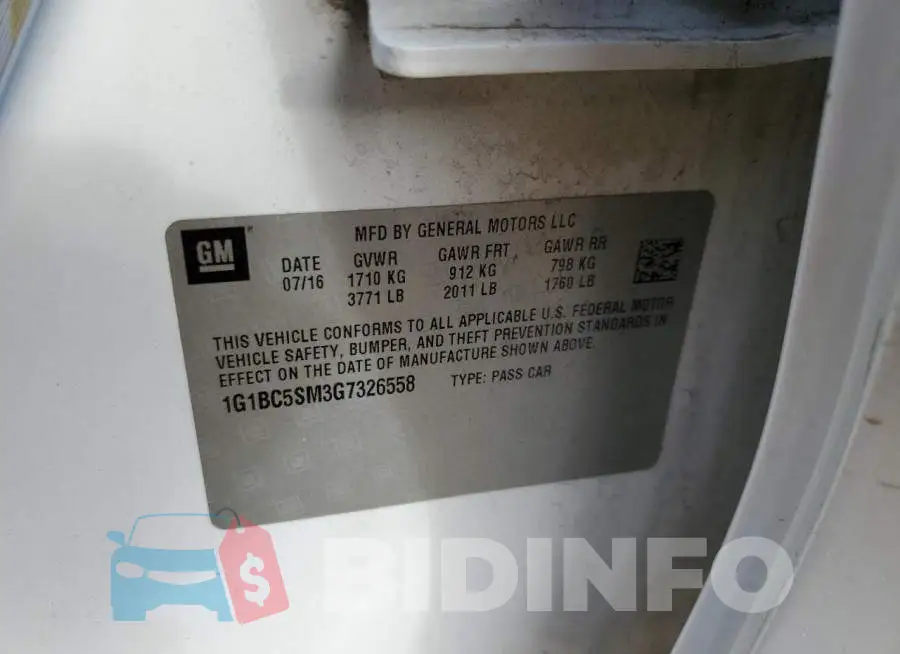 1G1BC5SM3G7326558 Photo# 12