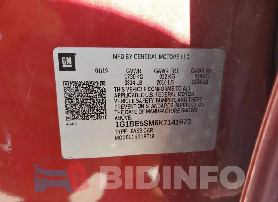 1G1BE5SM6K7141973 Photo# 12