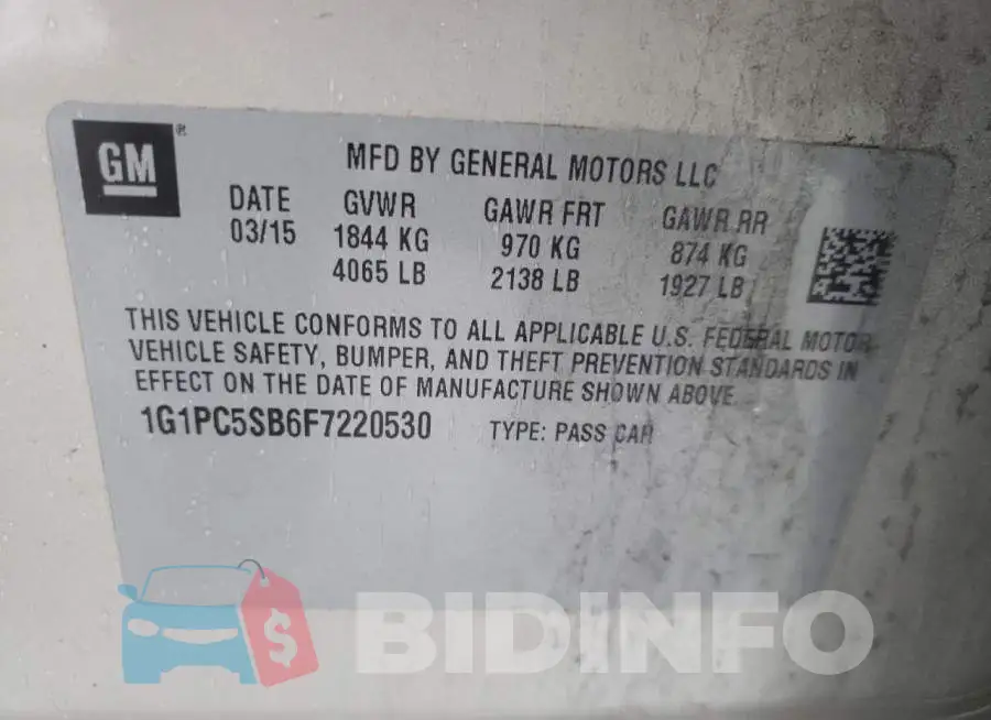 1G1PC5SB6F7220530 Photo# 12
