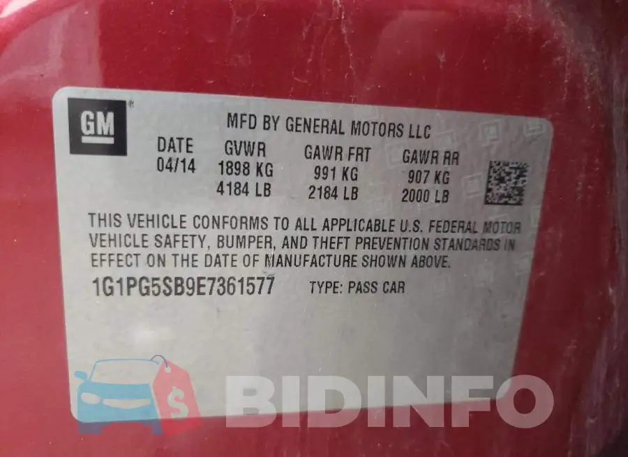 1G1PG5SB9E7361577 Photo# 12