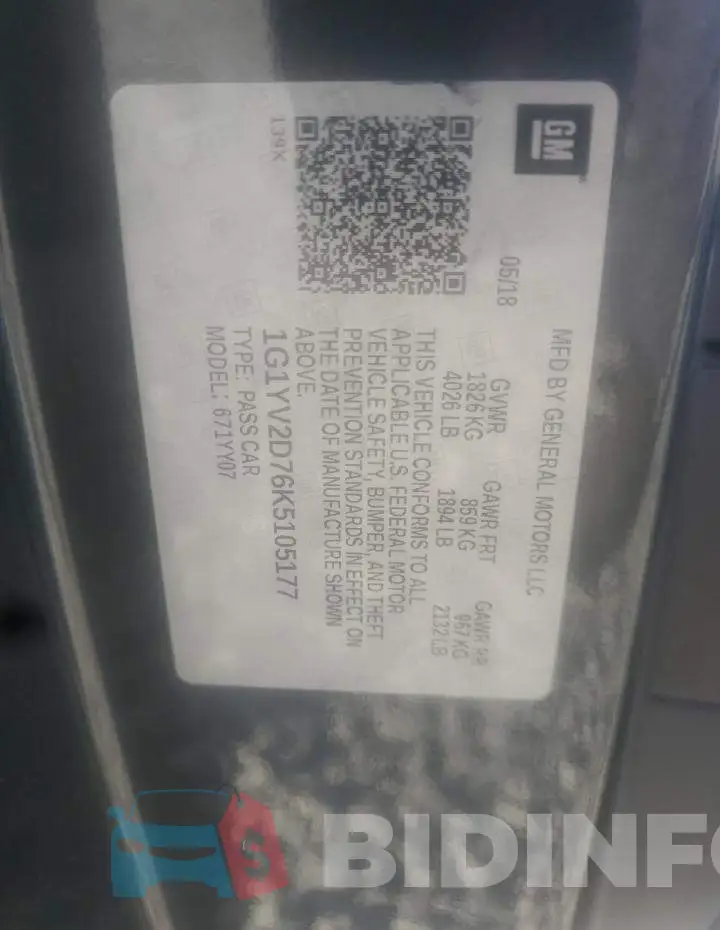 1G1YV2D76K5105177 Photo# 10