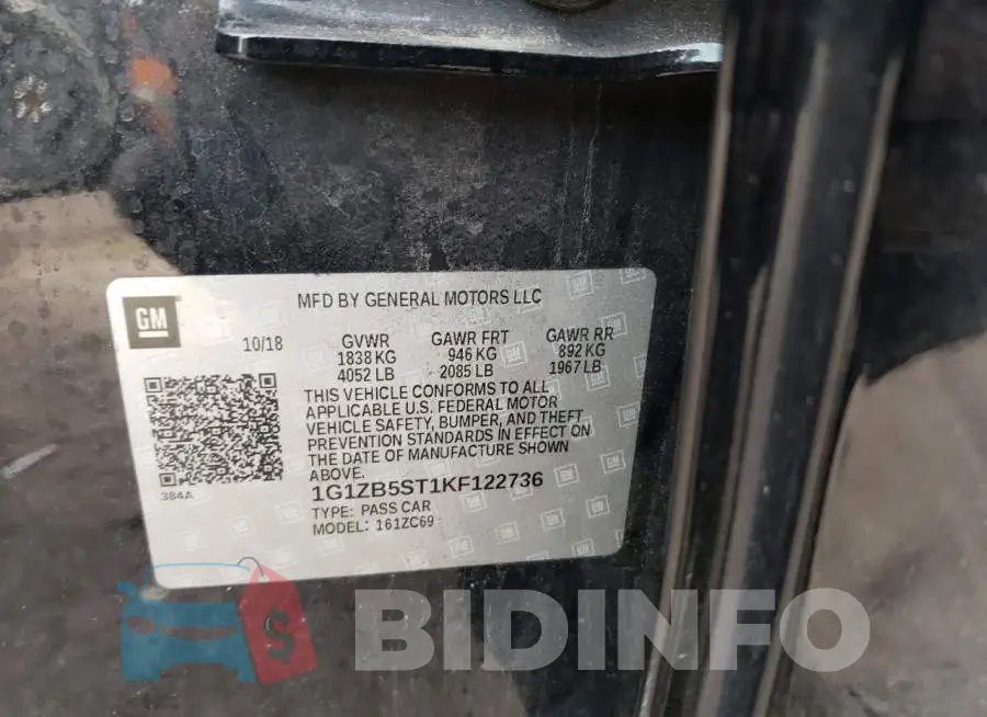 1G1ZB5ST1KF122736 Photo# 12