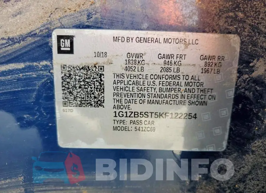 1G1ZB5ST5KF122254 Photo# 12