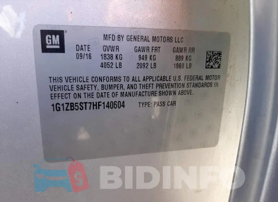 1G1ZB5ST7HF140604 Photo# 12