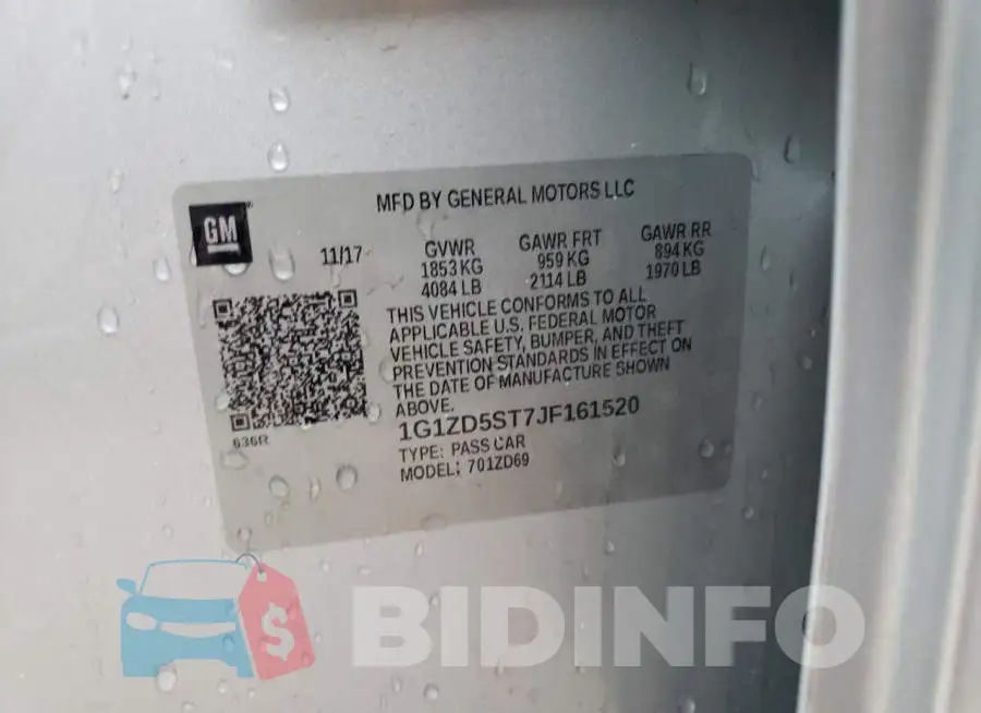 1G1ZD5ST7JF161520 Photo# 12