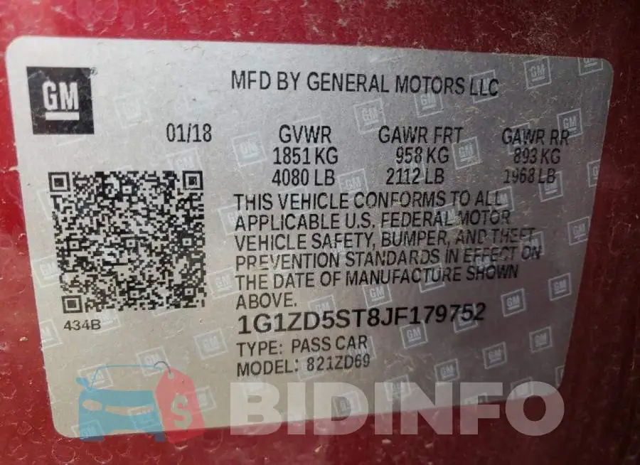 1G1ZD5ST8JF179752 Photo# 12