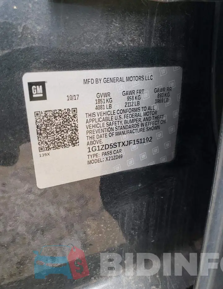 1G1ZD5STXJF151192 Photo# 12
