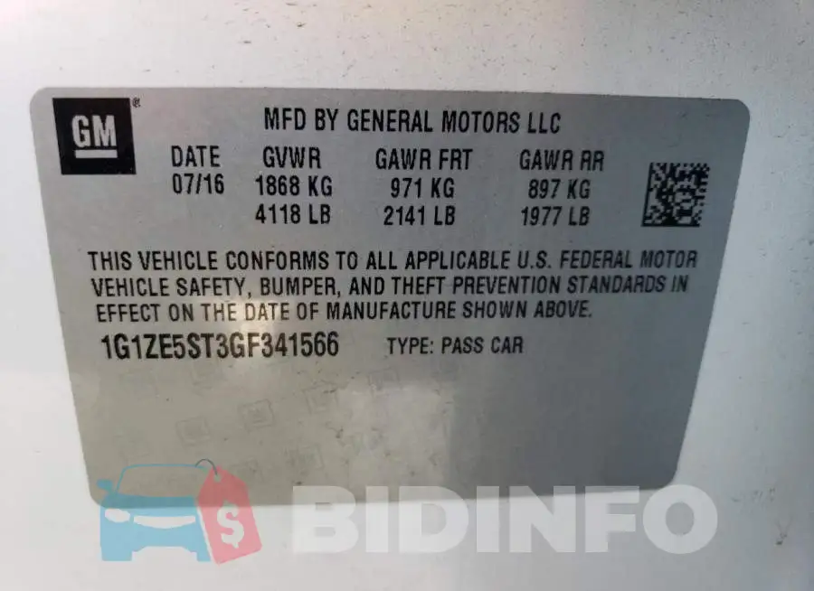 1G1ZE5ST3GF341566 Photo# 12