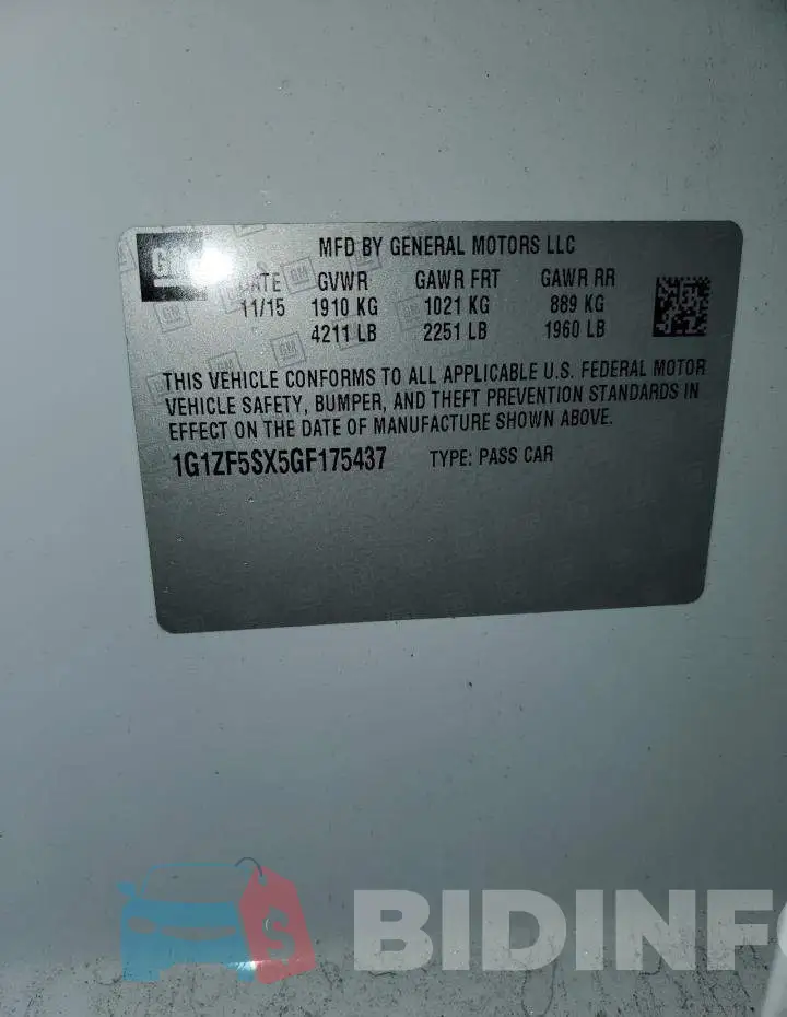 1G1ZF5SX5GF175437 Photo# 12