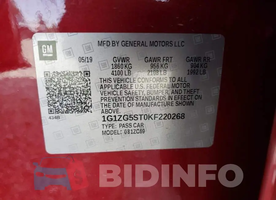 1G1ZG5ST0KF220268 Photo# 13