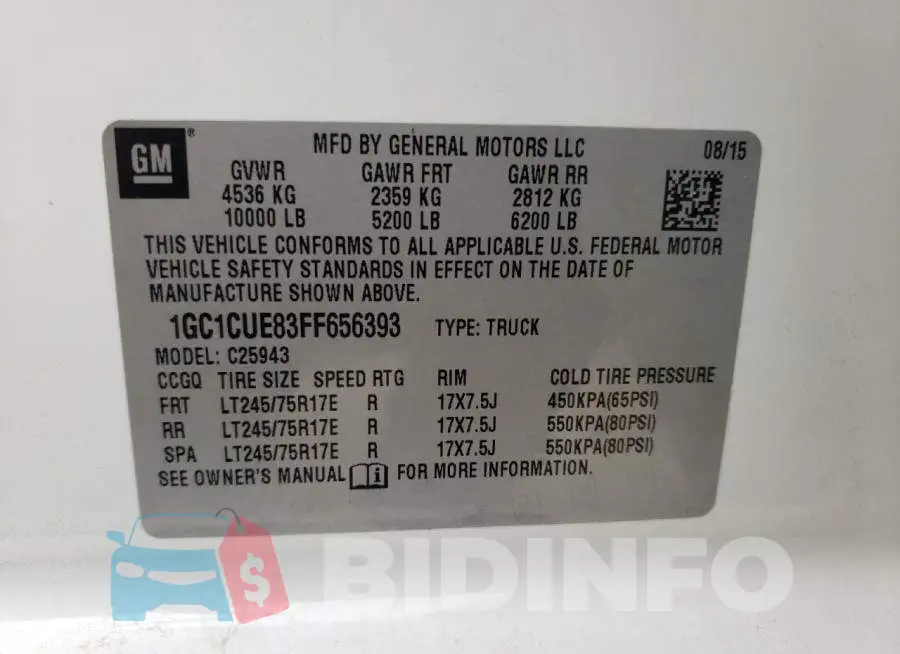 1GC1CUE83FF656393 Photo# 13