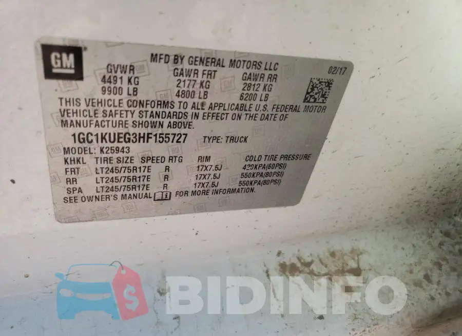 1GC1KUEG3HF155727 Photo# 12