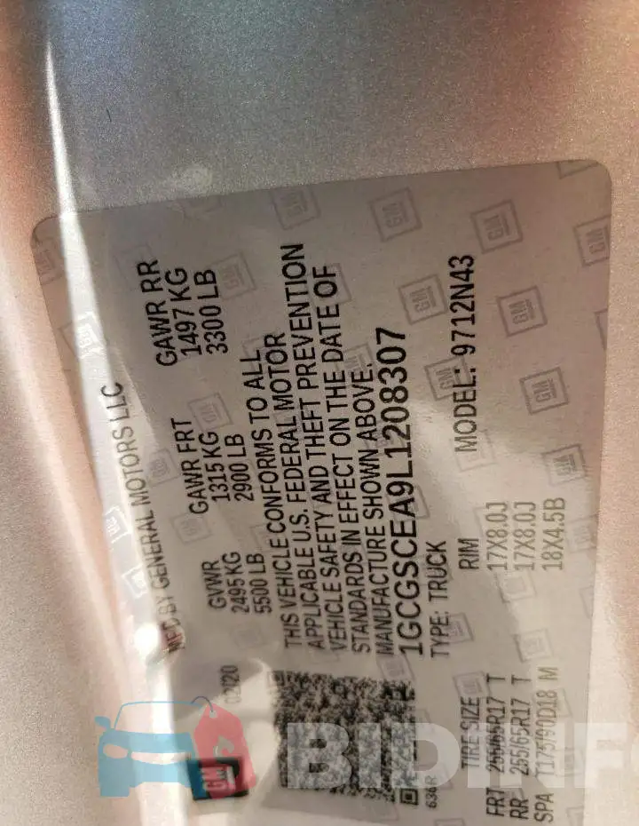 1GCGSCEA9L1208307 Photo# 12