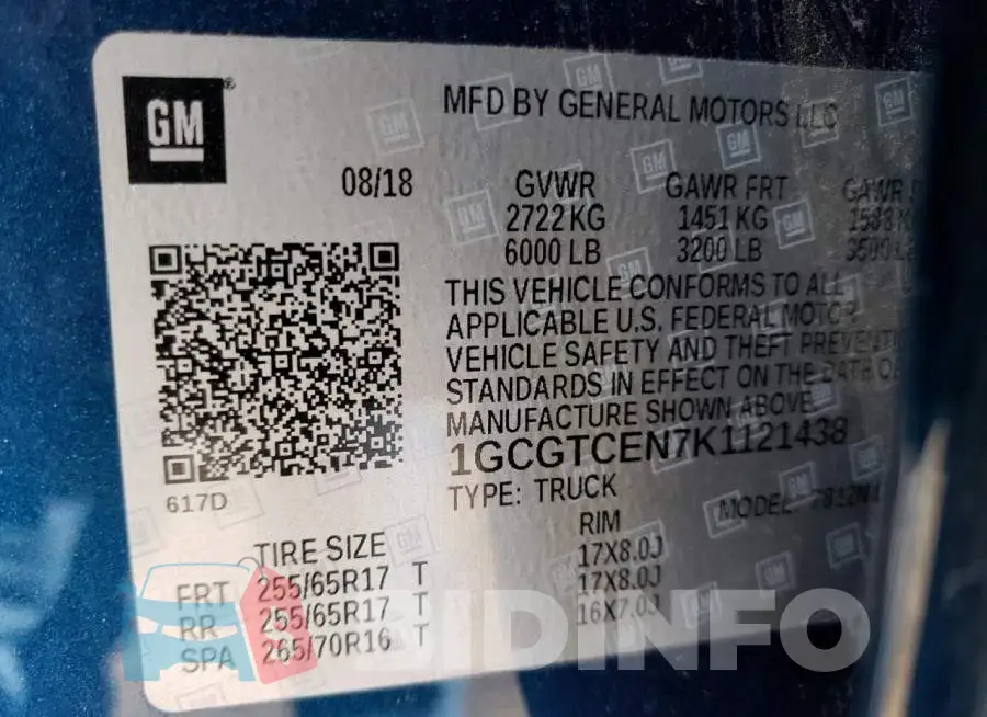 1GCGTCEN7K1121438 Photo# 12