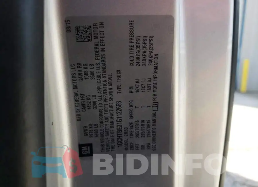 1GCHTBE31G1122668 Photo# 13