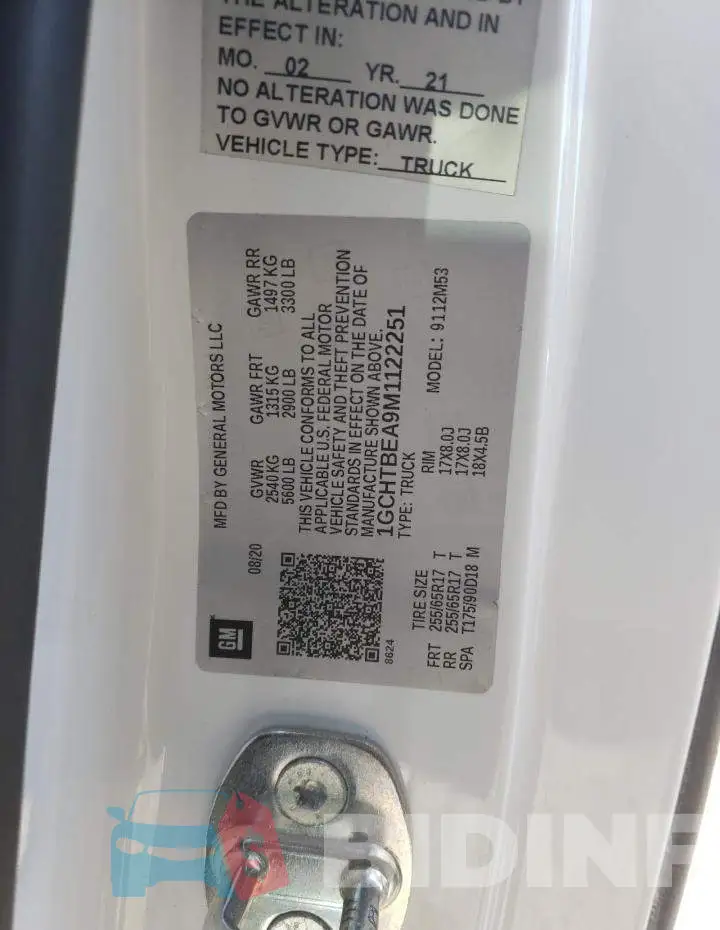 1GCHTBEA9M1122251 Photo# 9
