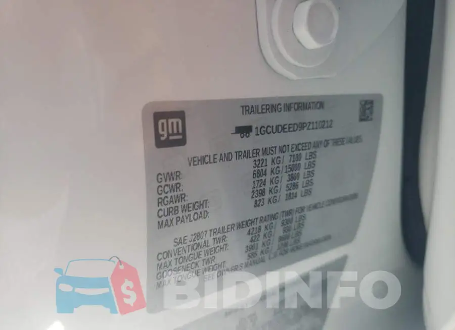 1GCUDEED9PZ110212 Photo# 12