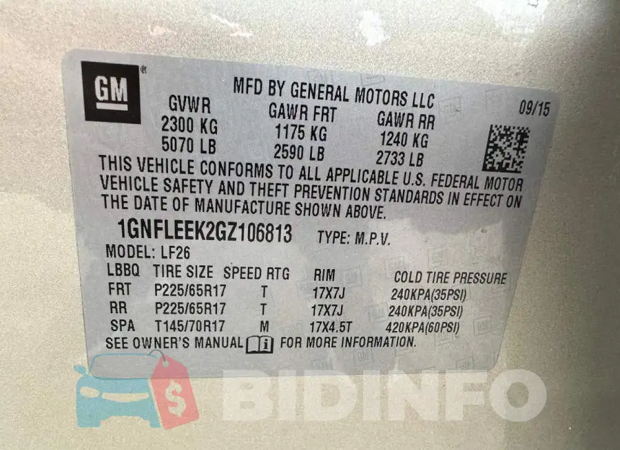 1GNFLEEK2GZ106813 Photo# 10