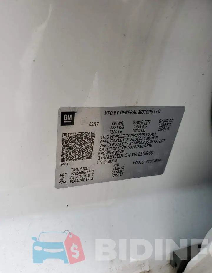 1GNSCBKC4JR110640 Photo# 14