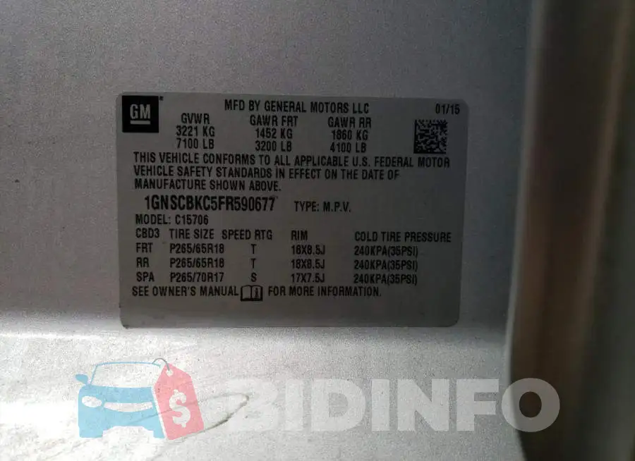 1GNSCBKC5FR590677 Photo# 13