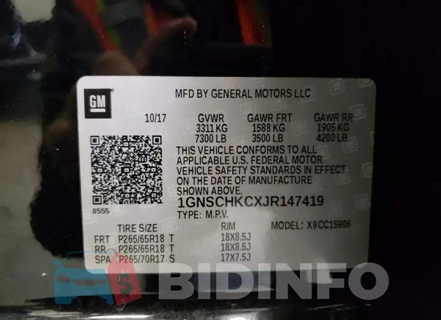 1GNSCHKCXJR147419 Photo# 13