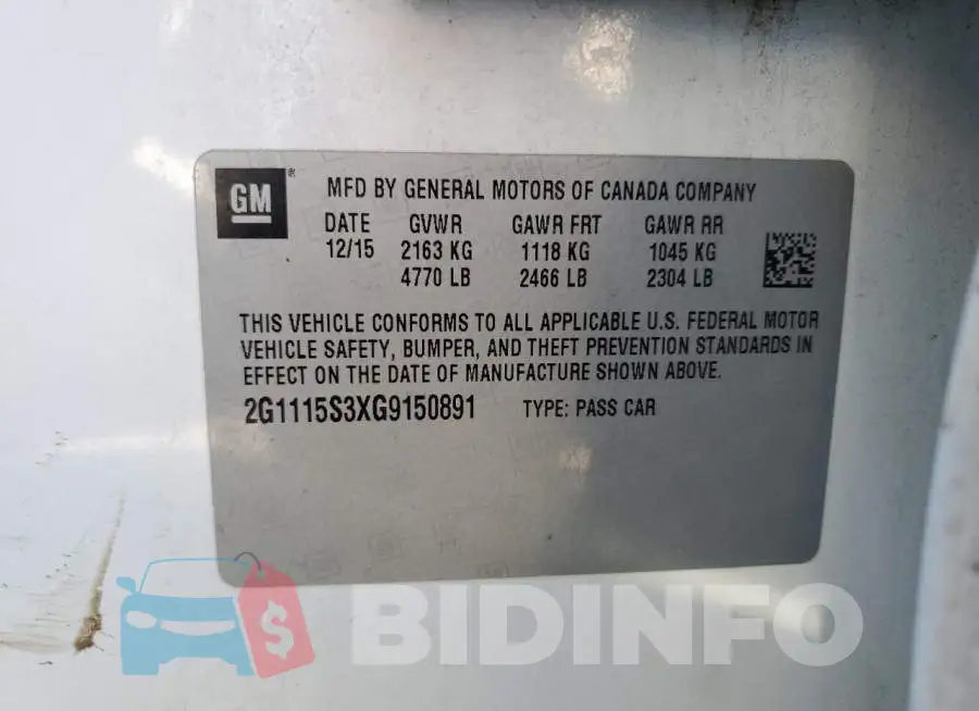 2G1115S3XG9150891 Photo# 12