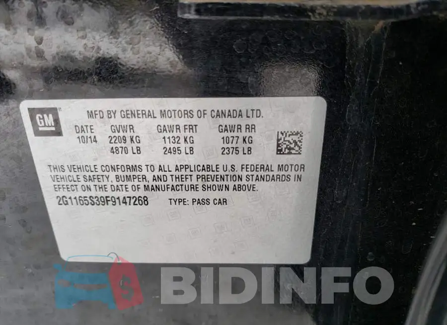 2G1165S39F9147268 Photo# 12