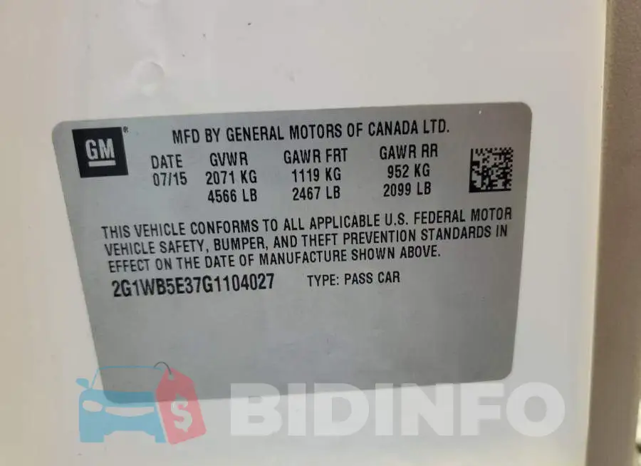 2G1WB5E37G1104027 Photo# 12