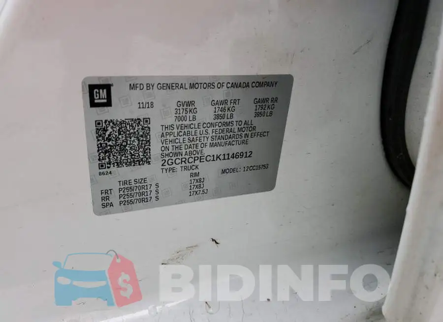 2GCRCPEC1K1146912 Photo# 12