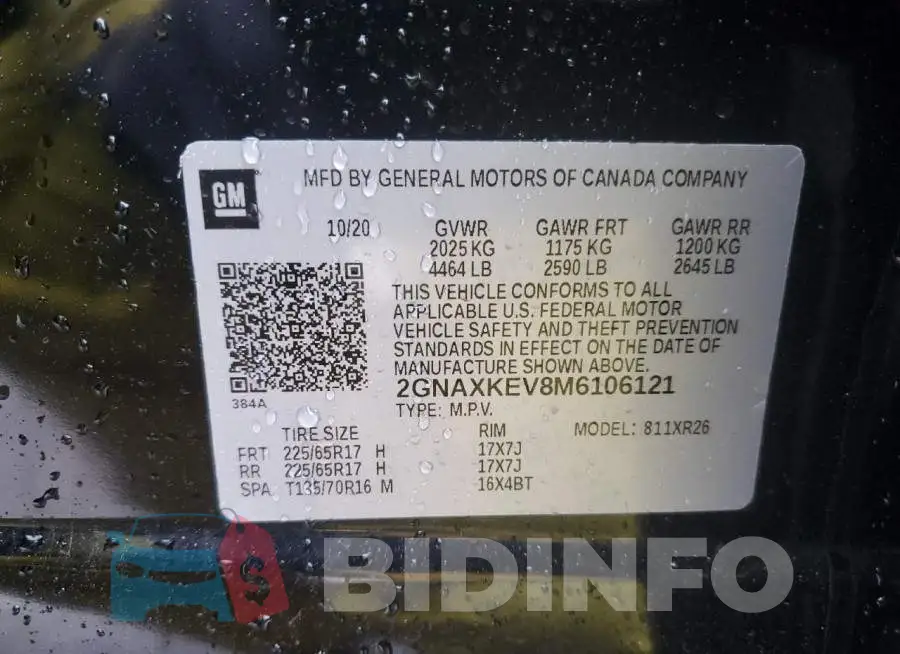 2GNAXKEV8M6106121 Photo# 12