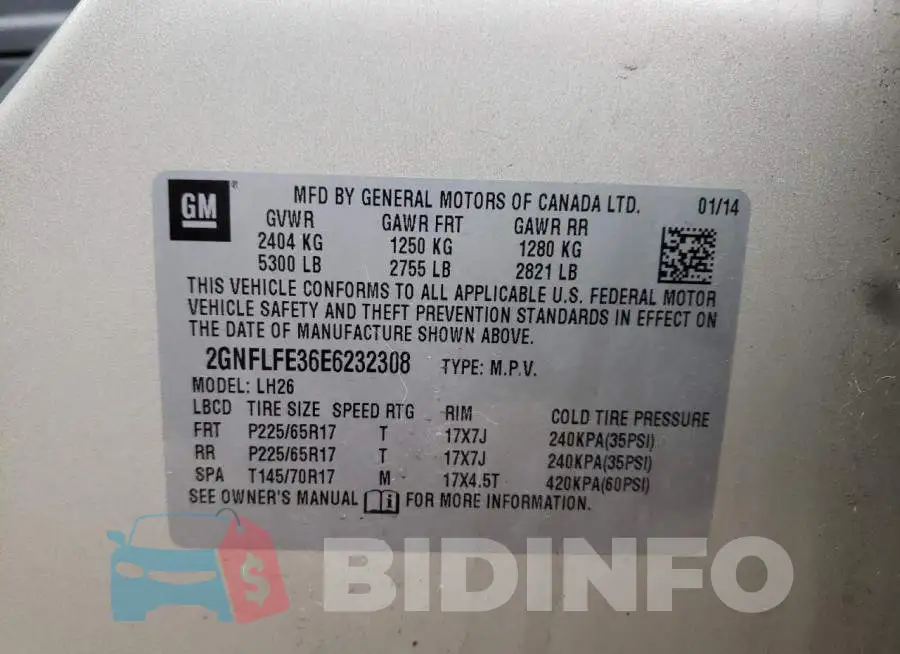 2GNFLFE36E6232308 Photo# 14