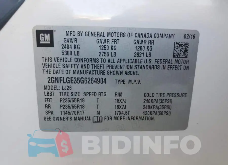 2GNFLGE35G6264904 Photo# 12