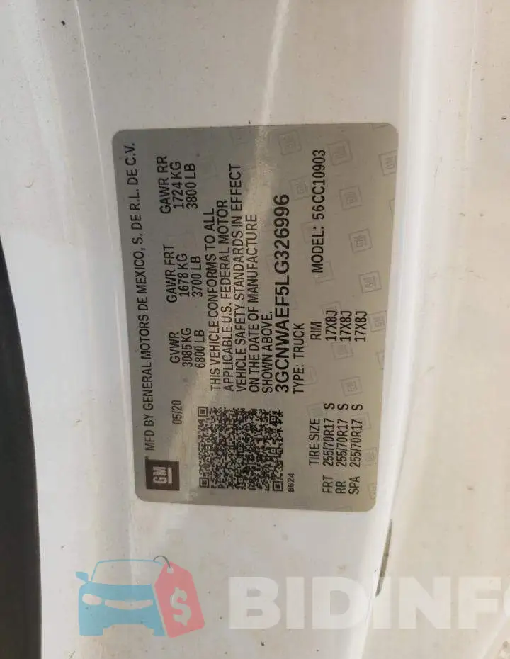 3GCNWAEF5LG326996 Photo# 12