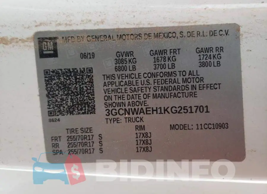 3GCNWAEH1KG251701 Photo# 12
