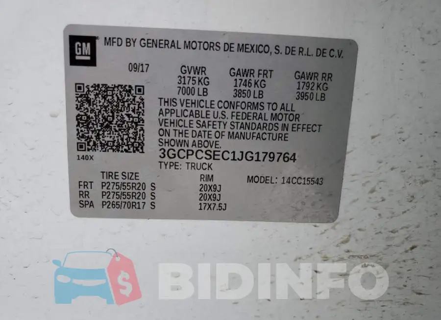 3GCPCSEC1JG179764 Photo# 10
